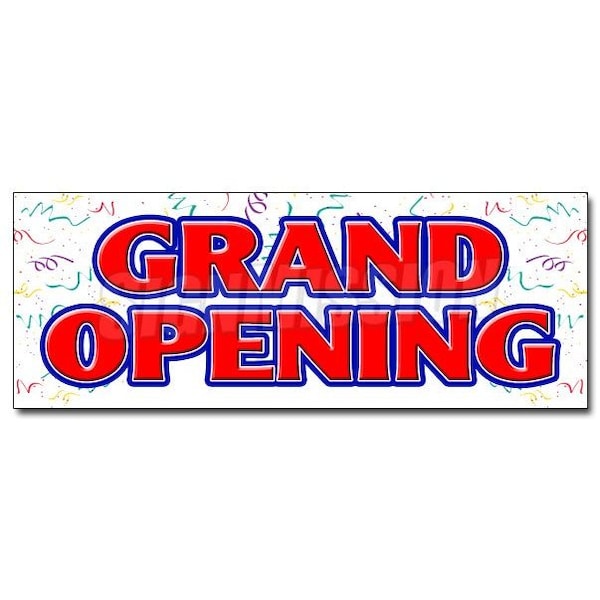 Safety Sign, 48 in Height, Vinyl, 18 in Length, Grand Opening
